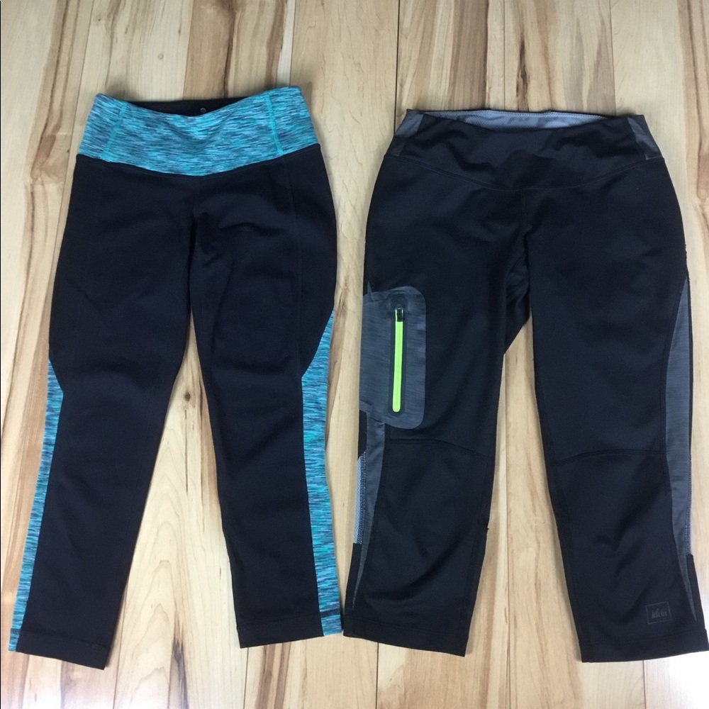 Lot of 2 XXS crop workout pants Athleta and REI